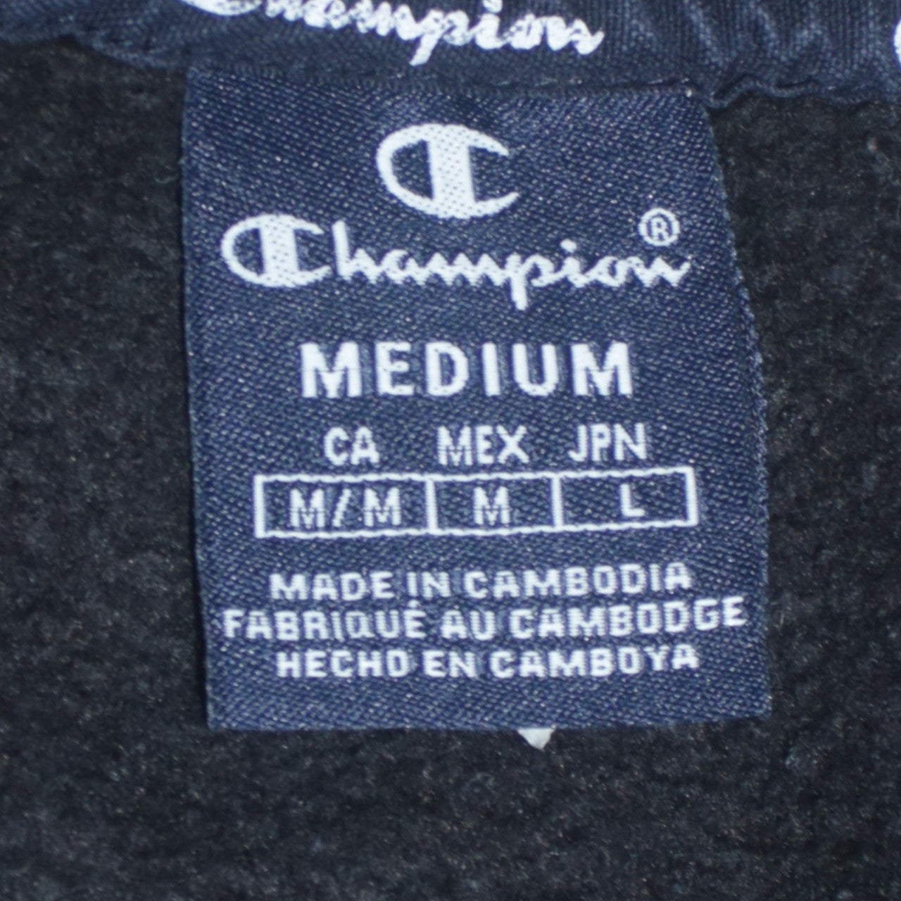 Champion Men's Black Medium Pullover Sweatshirt Crew Neck Embroidered Logo