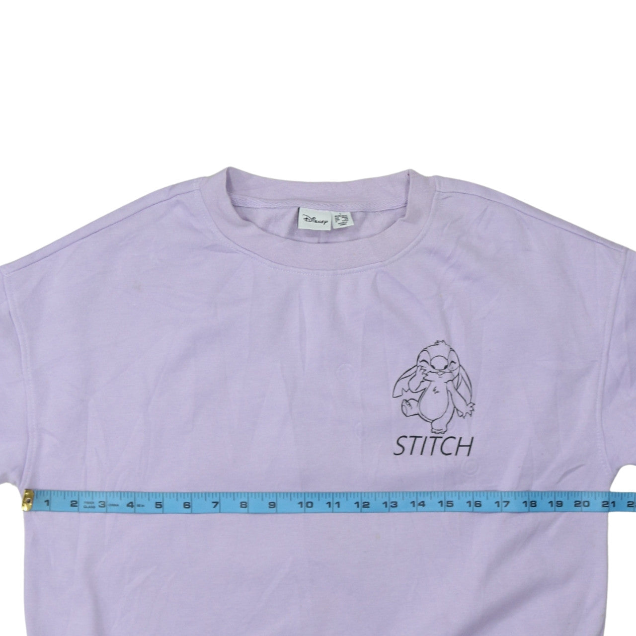 Disney Womens Purple Stitch Sweatshirt Small Pullover Crew Neck