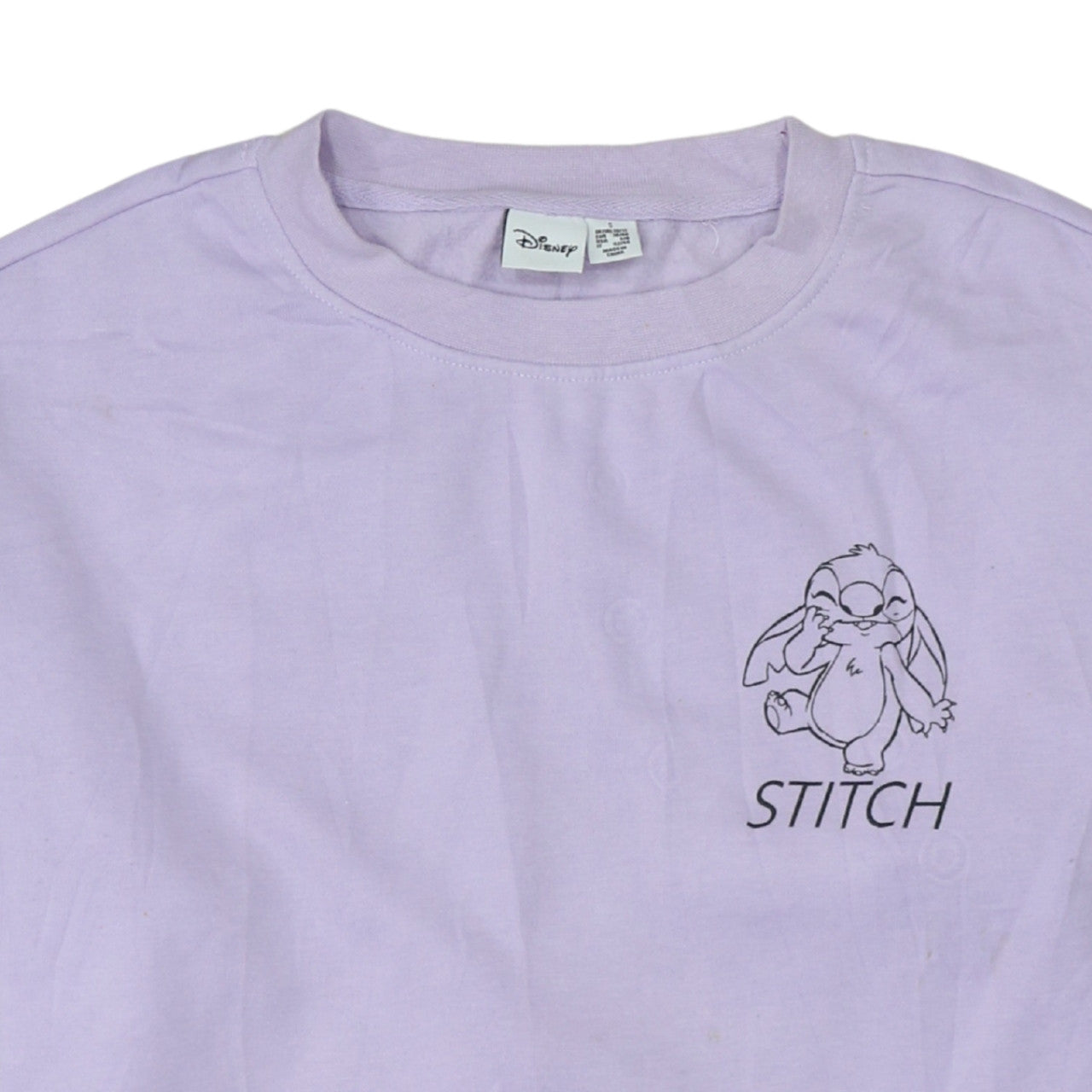 Disney Womens Purple Stitch Sweatshirt Small Pullover Crew Neck