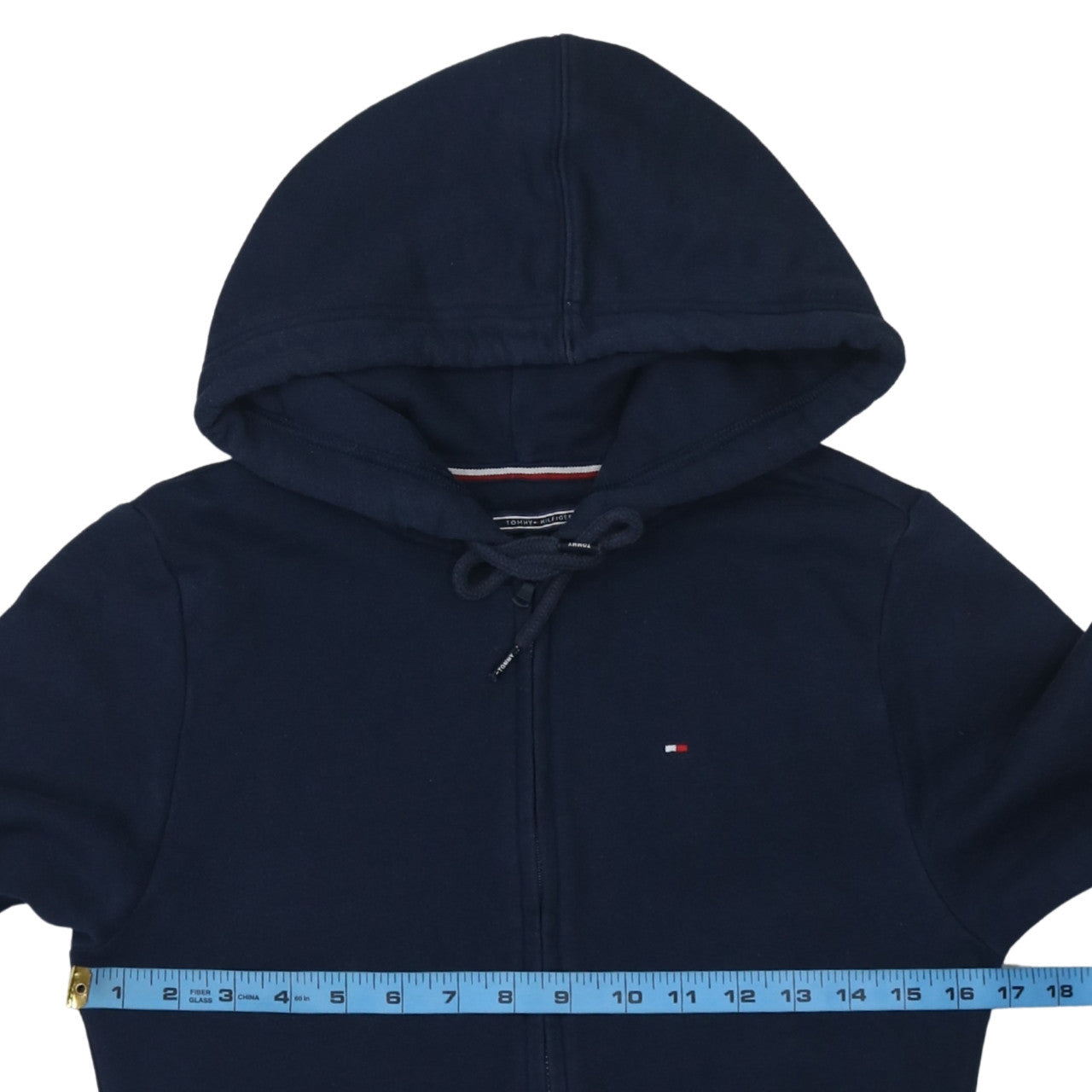 Tommy Hilfiger Women's Navy Full Zip Hoodie Size S Cotton Blend