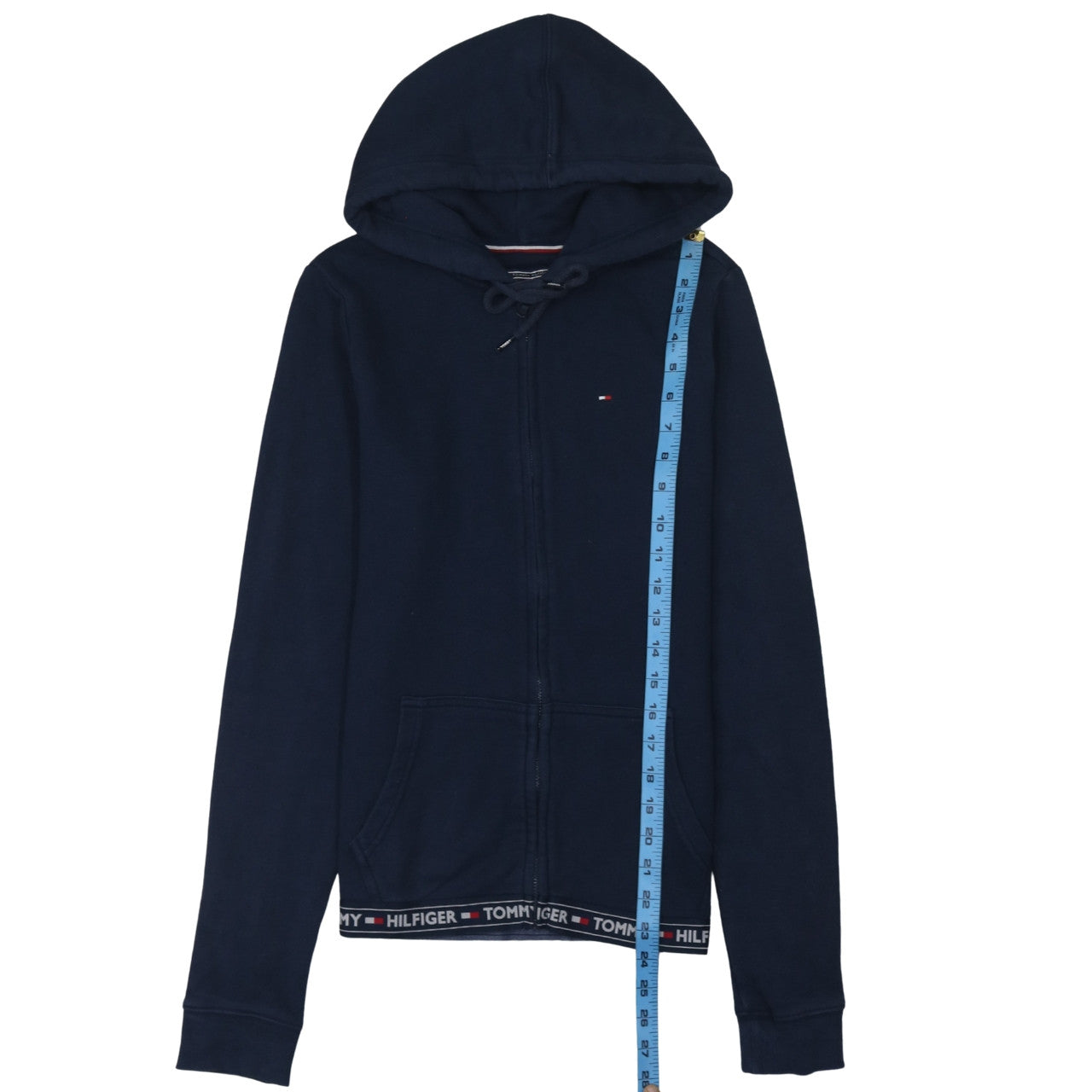 Tommy Hilfiger Women's Navy Full Zip Hoodie Size S Cotton Blend