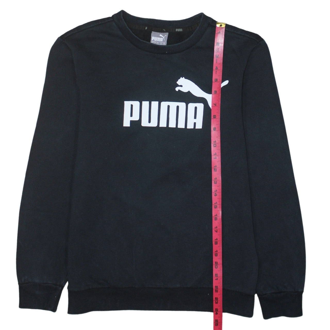 Puma Men's Black XS Crew Neck Logo Pullover Sweatshirt