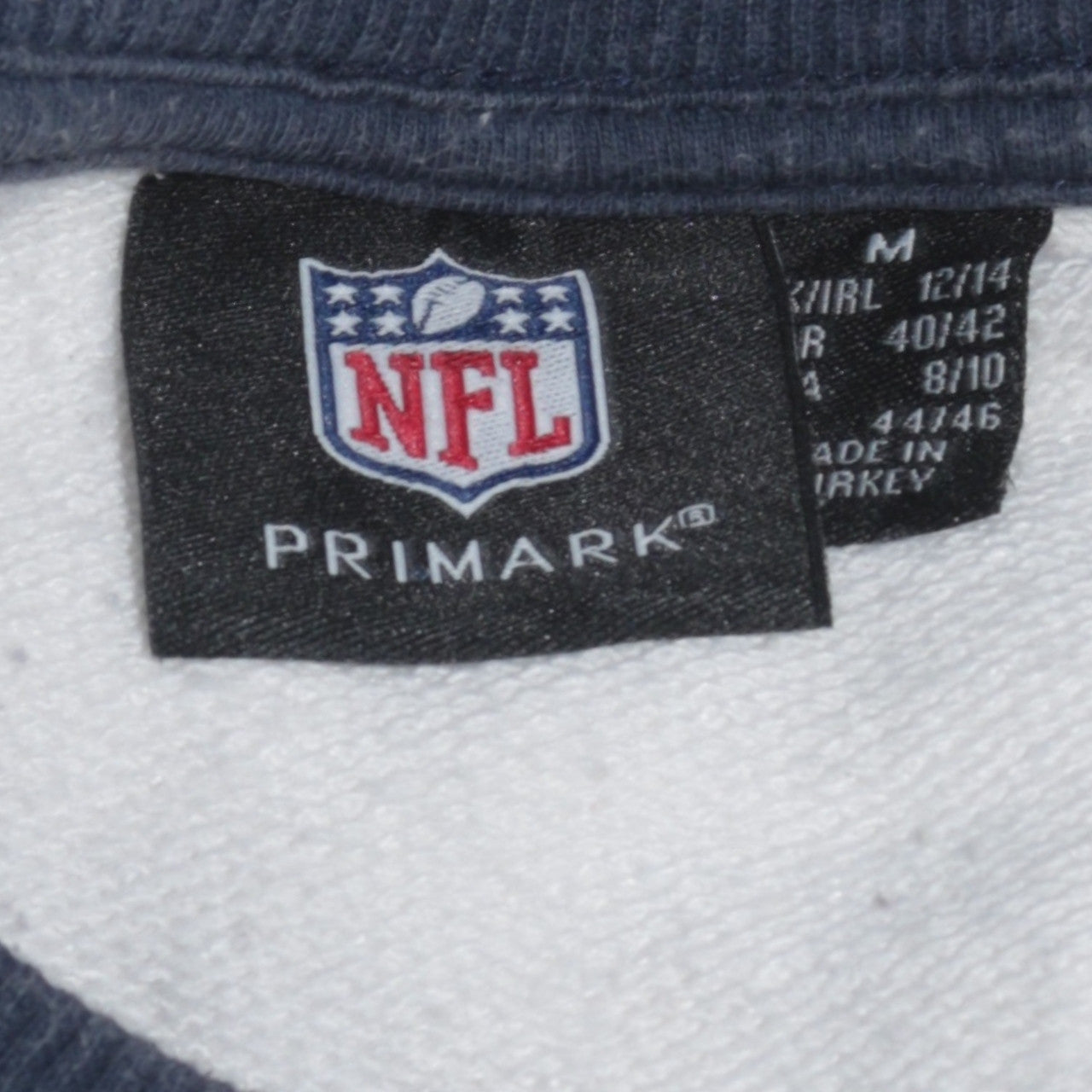 Primark NFL Womens White Blue Medium Pullover Sweatshirt Giants Logo