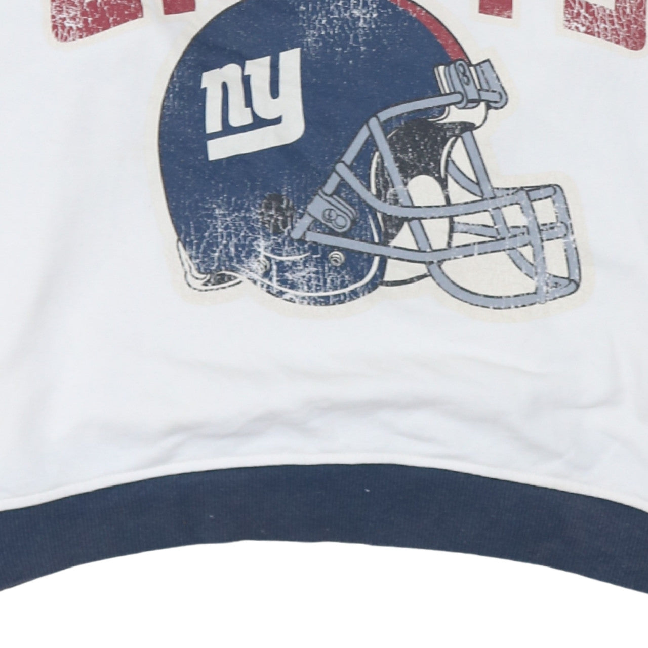 Primark NFL Womens White Blue Medium Pullover Sweatshirt Giants Logo