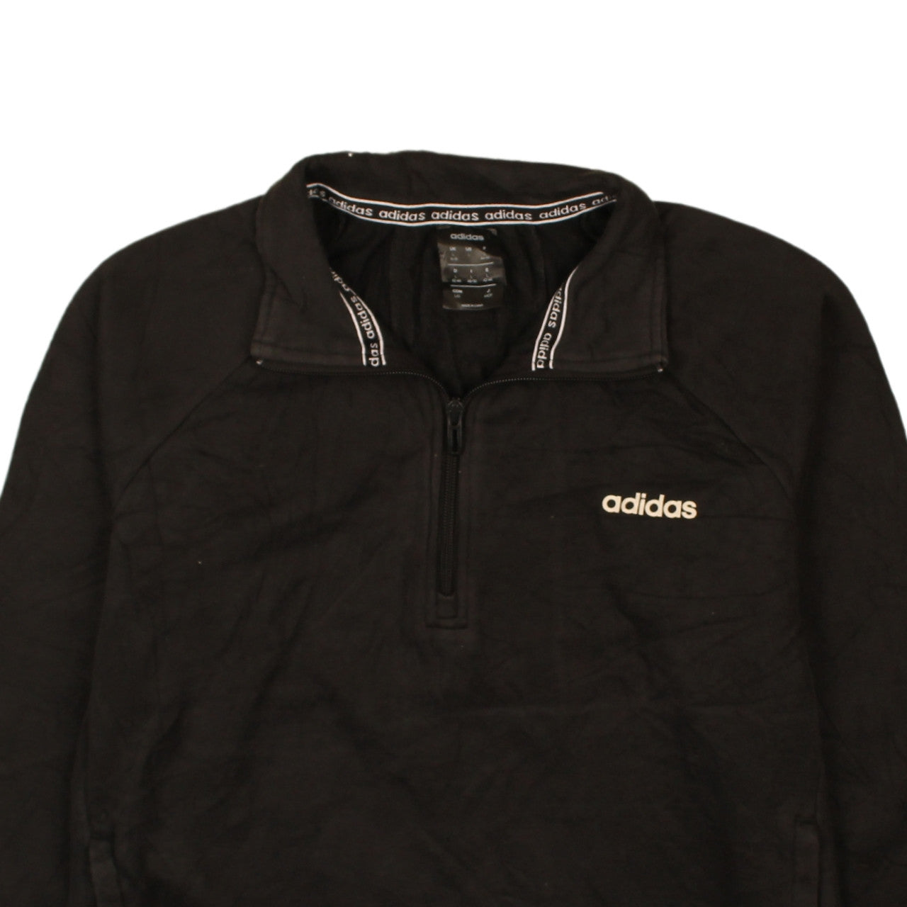Adidas Womens Black L 1/2 Zip Sweatshirt Pullover