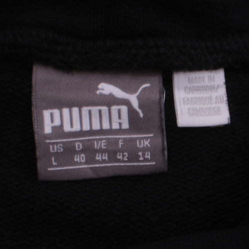 Puma Women Black Size 14 Pullover Hoodie Sweatshirt Logo Print