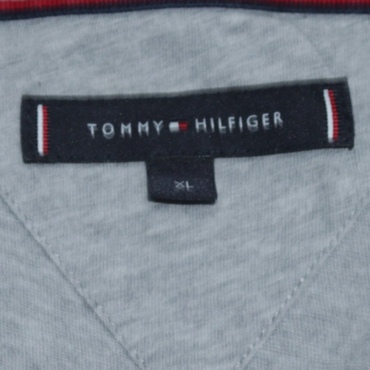Tommy Hilfiger Men's Grey V-Neck Cotton T-Shirt XL