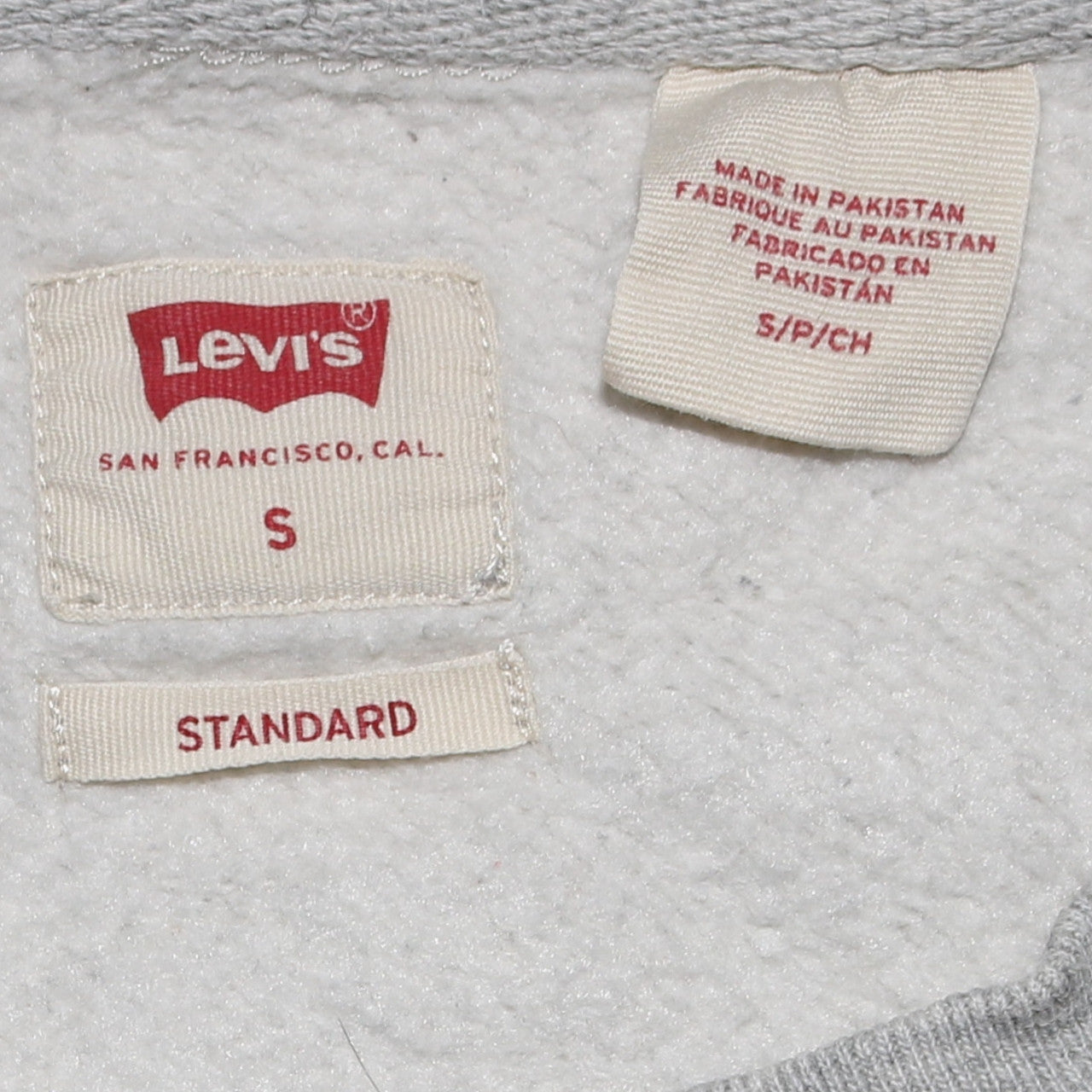Levi's Men's Grey Small Crew Neck Pullover Sweatshirt