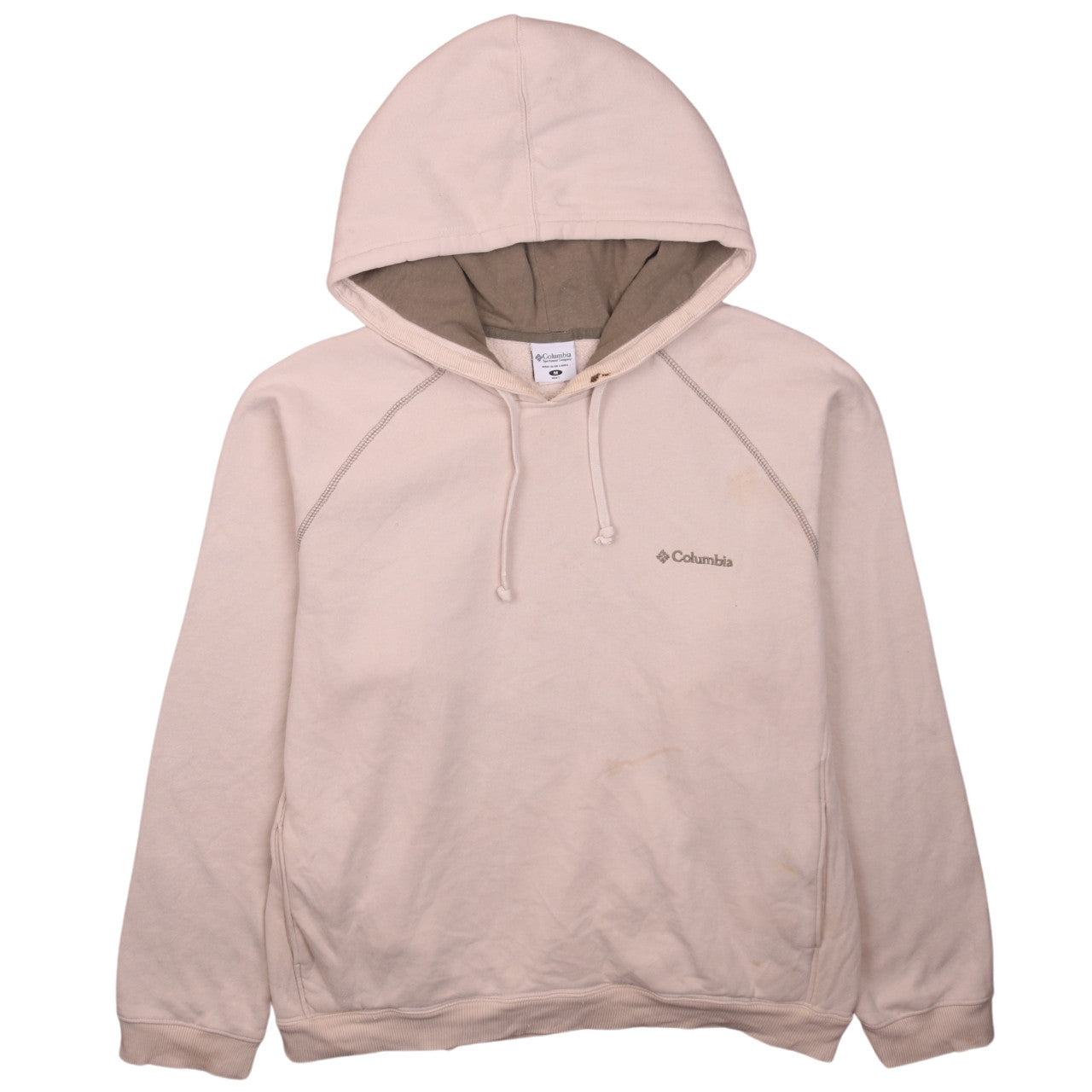 Columbia Men's Beige Pullover Hoodie M Fleece Outdoor Sweatshirt