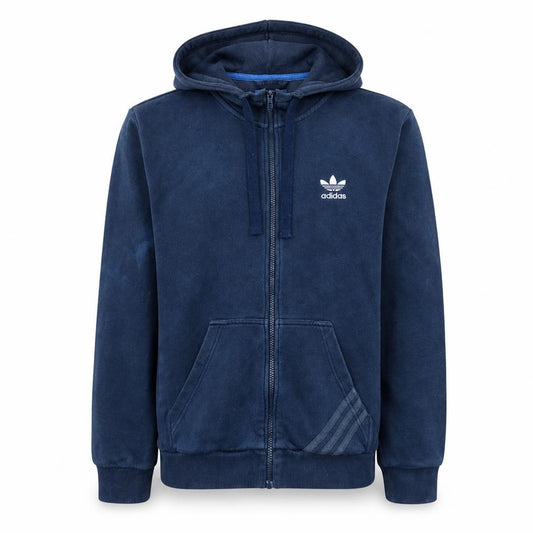 adidas Men's Blue Full Zip Hoodie Size S Fleece Casual Sportswear