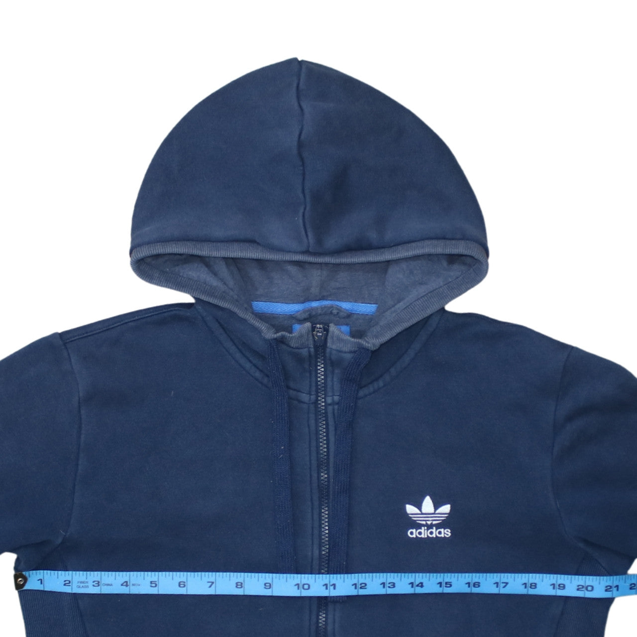 adidas Men's Blue Full Zip Hoodie Size S Fleece Casual Sportswear