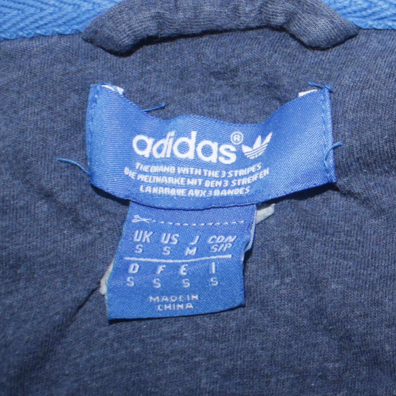 adidas Men's Blue Full Zip Hoodie Size S Fleece Casual Sportswear