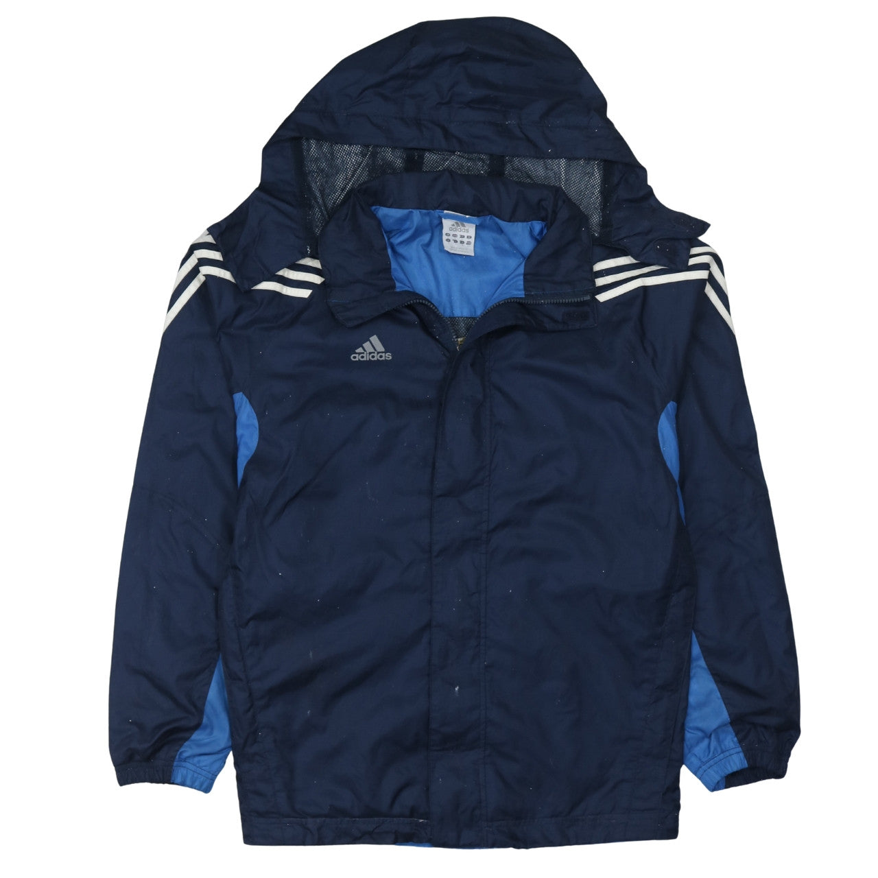 Adidas Men's Blue Hooded Windbreaker Jacket Size 11 Regular