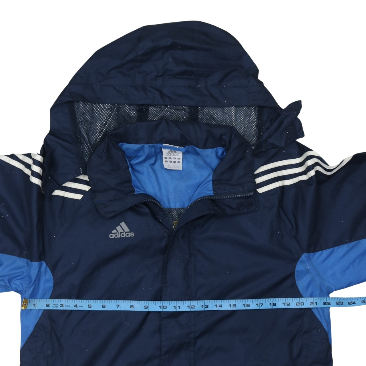 Adidas Men's Blue Hooded Windbreaker Jacket Size 11 Regular