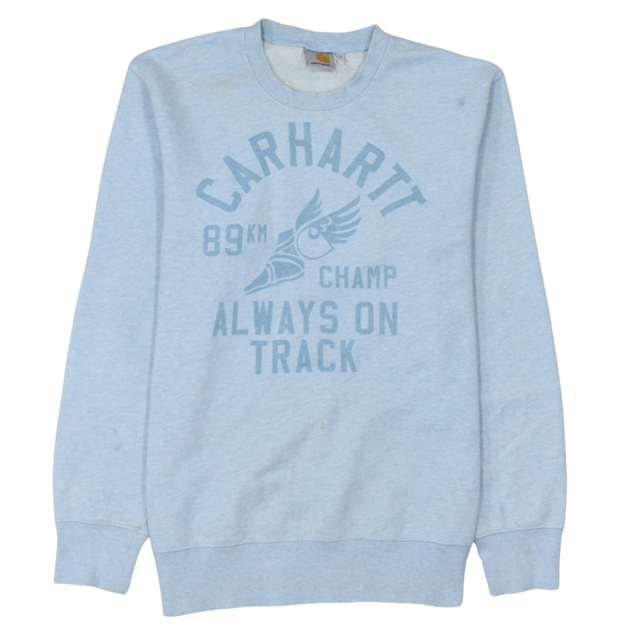Carhartt Men's Blue Graphic Crew Neck Sweatshirt Size S