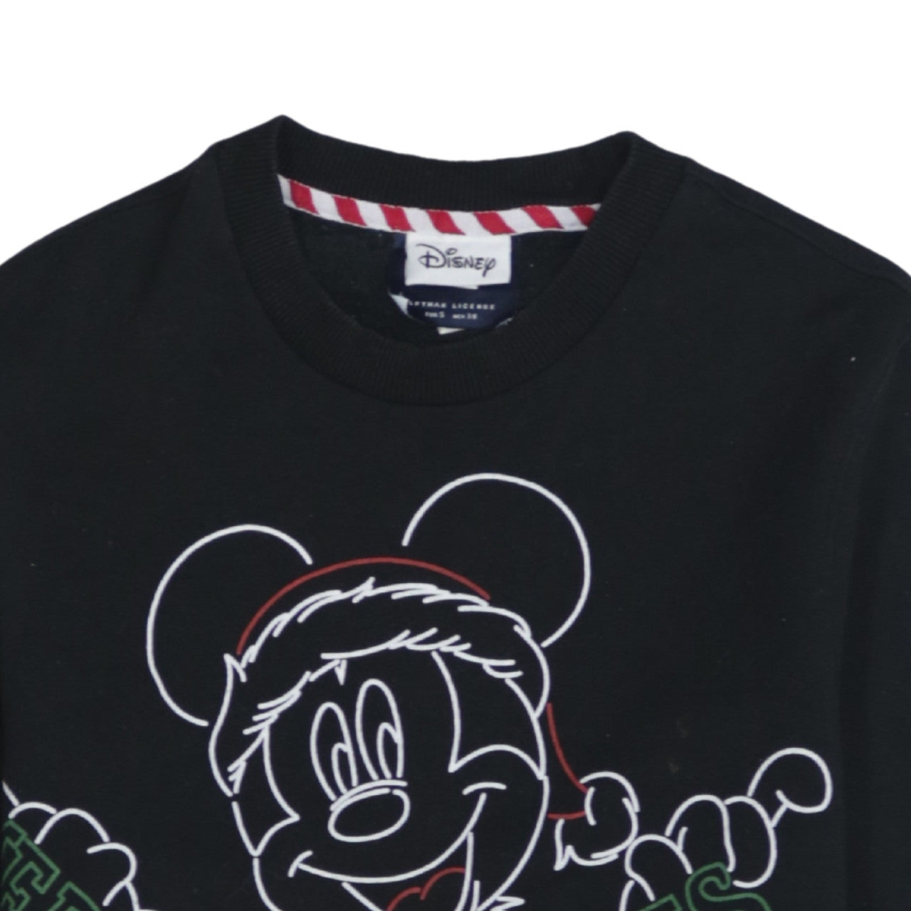 Disney Men's Black Merry Christmas Mickey Sweatshirt S Pullover