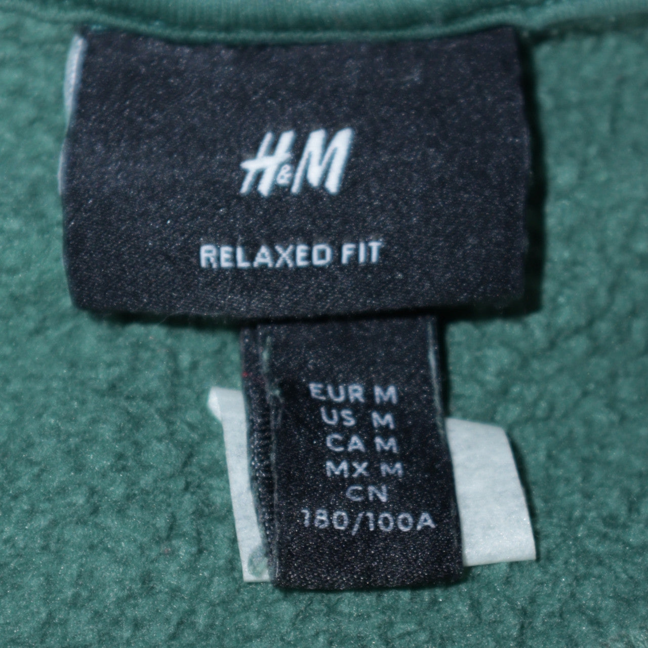 H&M Men's Green Relaxed Fit Cotton Blend Crew Neck Sweatshirt Size M