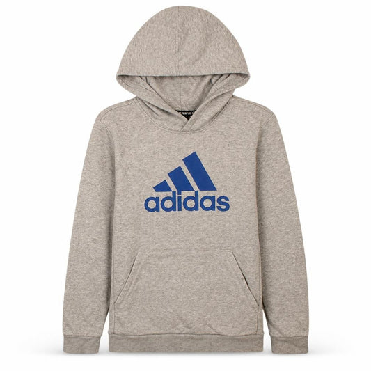 Adidas Boys Grey Pullover Hoodie 13-14 Years Logo Print Sportswear