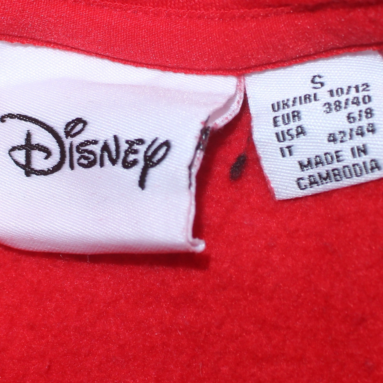 Disney Women's Red Mickey Mouse Hooded Pullover Sweatshirt Size S