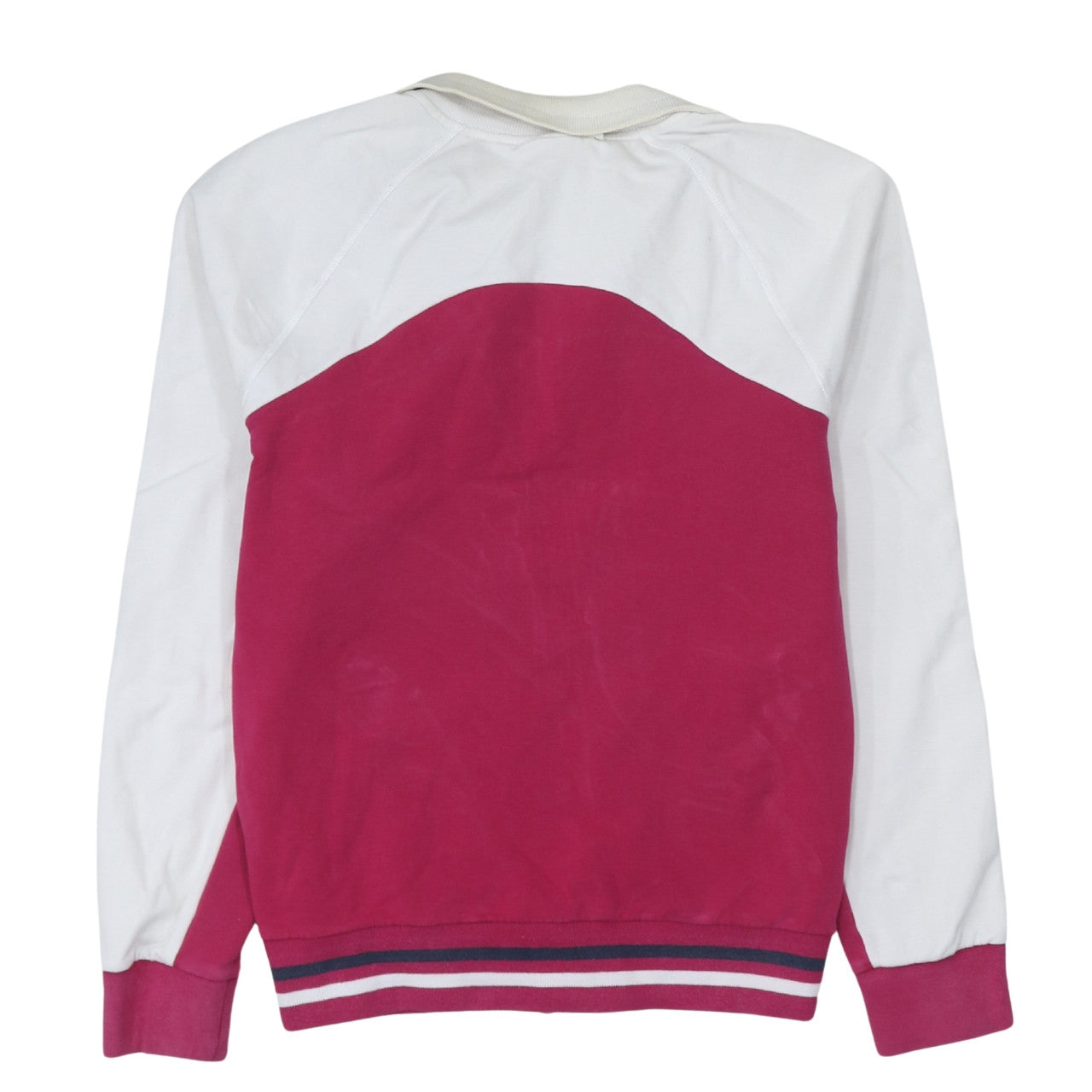 Ellesse Womens Pink White Bomber Jacket M Full Zip Retro Sports Style