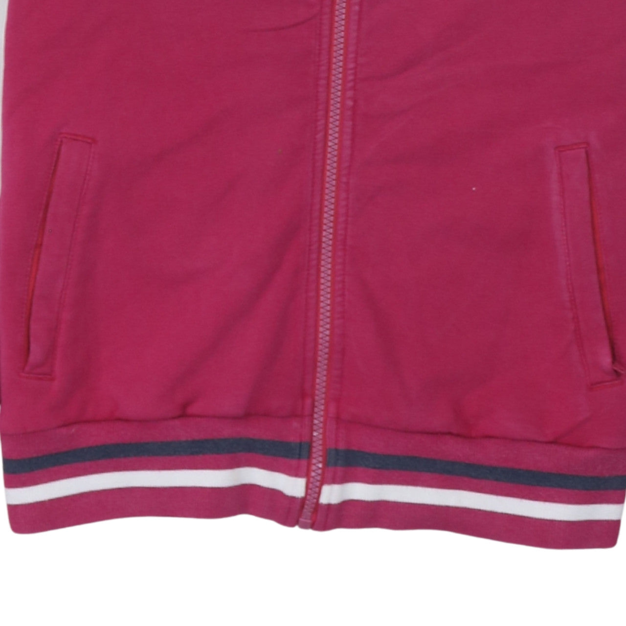 Ellesse Womens Pink White Bomber Jacket M Full Zip Retro Sports Style
