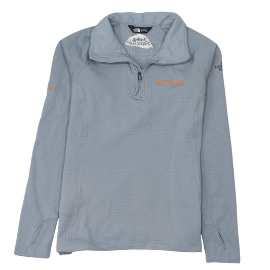 The North Face Womens Grey 1/4 Zip Pullover Sweatshirt Size M Polyester Stretch