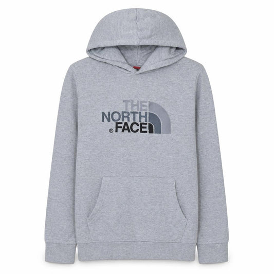 The North Face Boys Grey Pullover Hoodie XL Cotton Blend Youth Sweatshirt