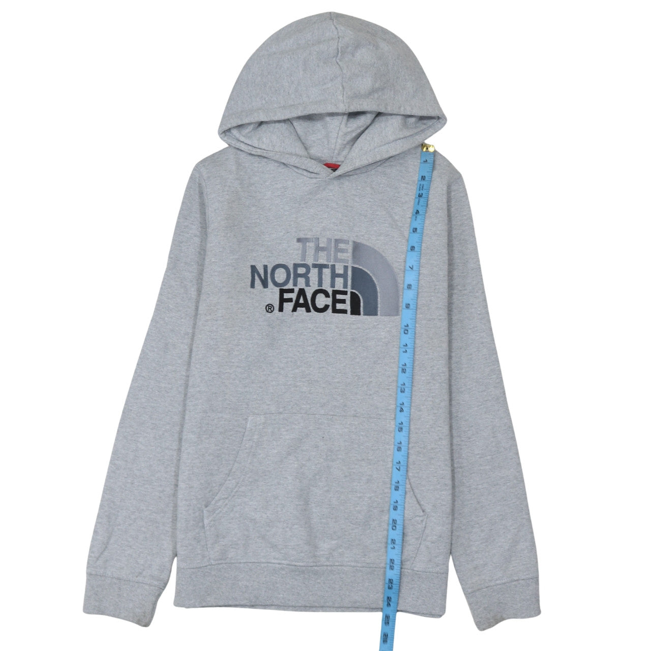 The North Face Boys Grey Pullover Hoodie XL Cotton Blend Youth Sweatshirt