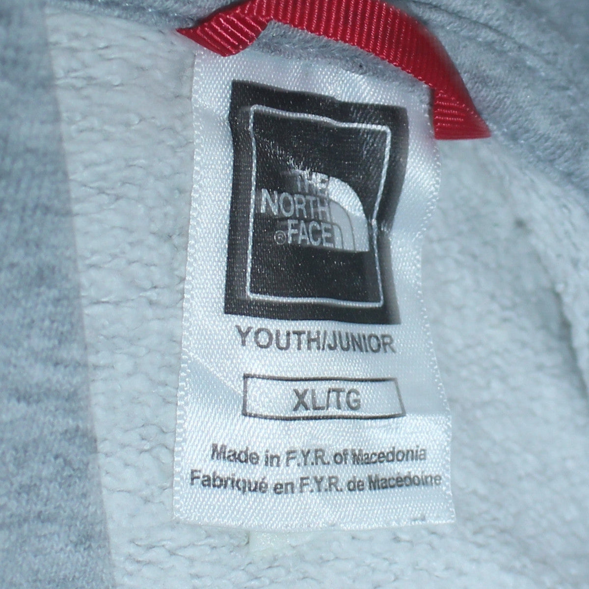The North Face Boys Grey Pullover Hoodie XL Cotton Blend Youth Sweatshirt