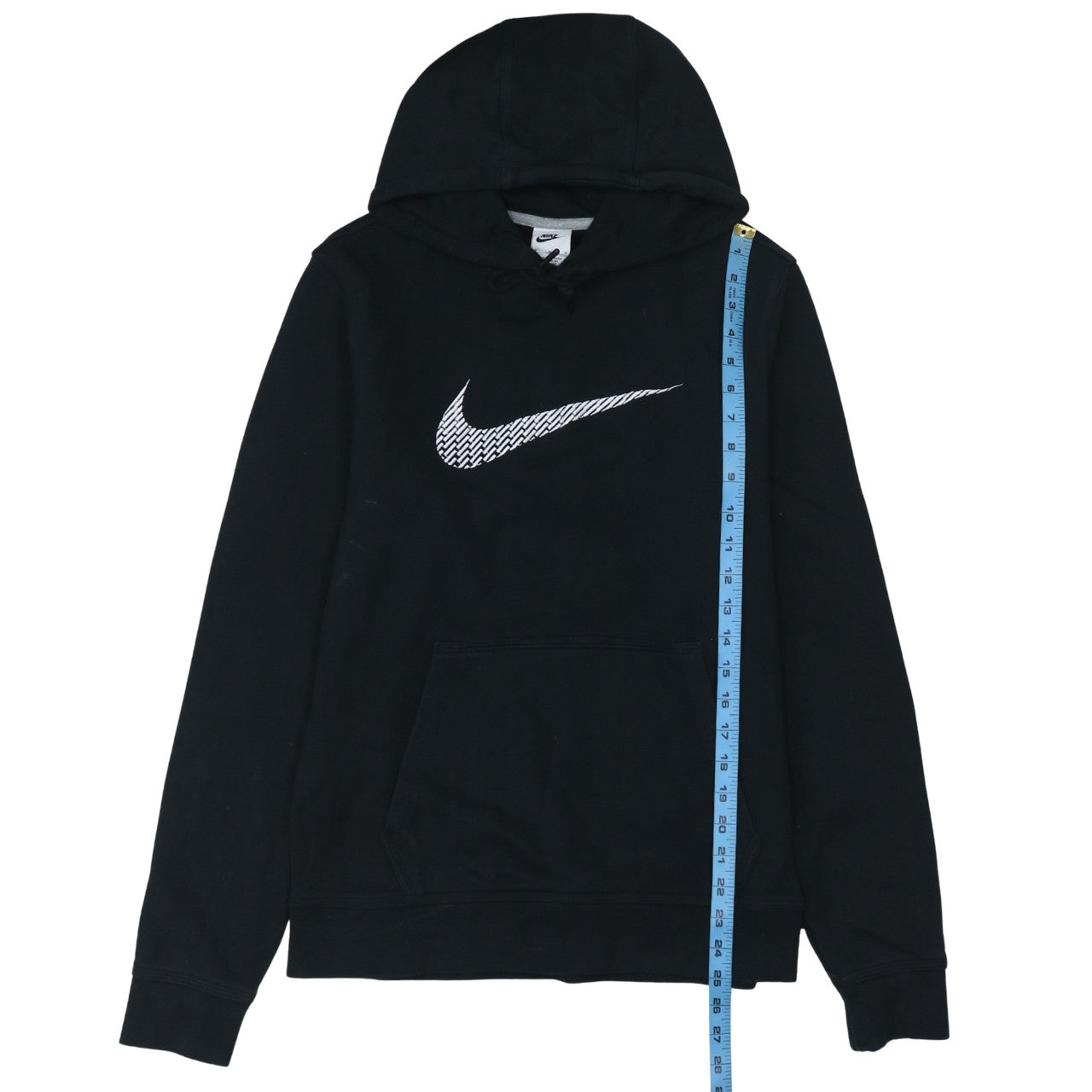 Nike Men's Black Pullover Hoodie Medium Logo Print Sweatshirt