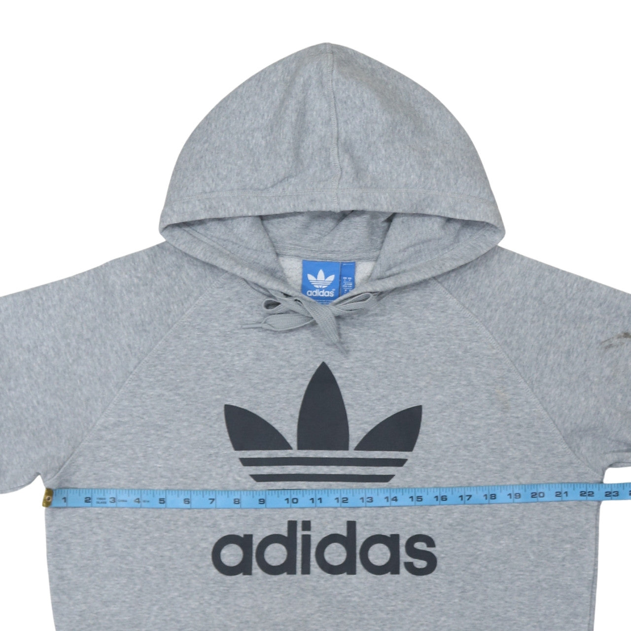 Adidas Men's Grey Pullover Hoodie L Sports Logo Fleece