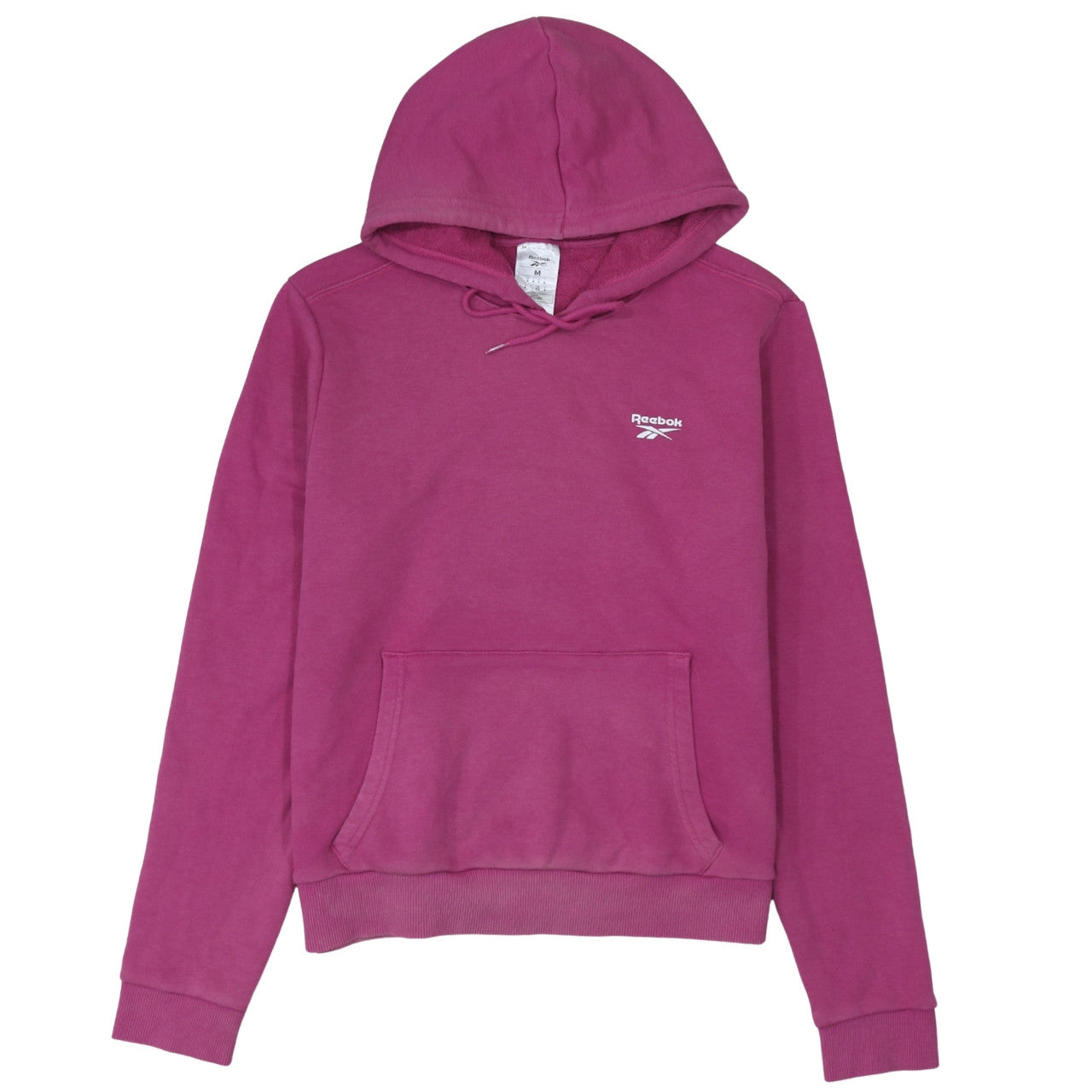 Reebok Women's Pink Pullover Hoodie - Medium Cotton Blend