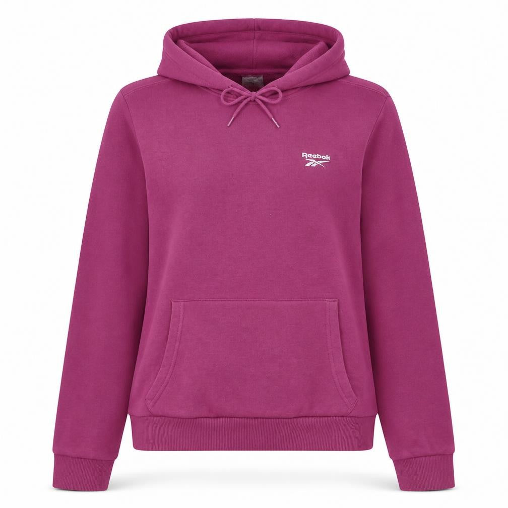 Reebok Women's Pink Pullover Hoodie - Medium Cotton Blend