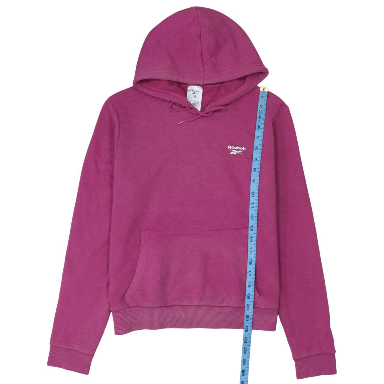 Reebok Women's Pink Pullover Hoodie - Medium Cotton Blend