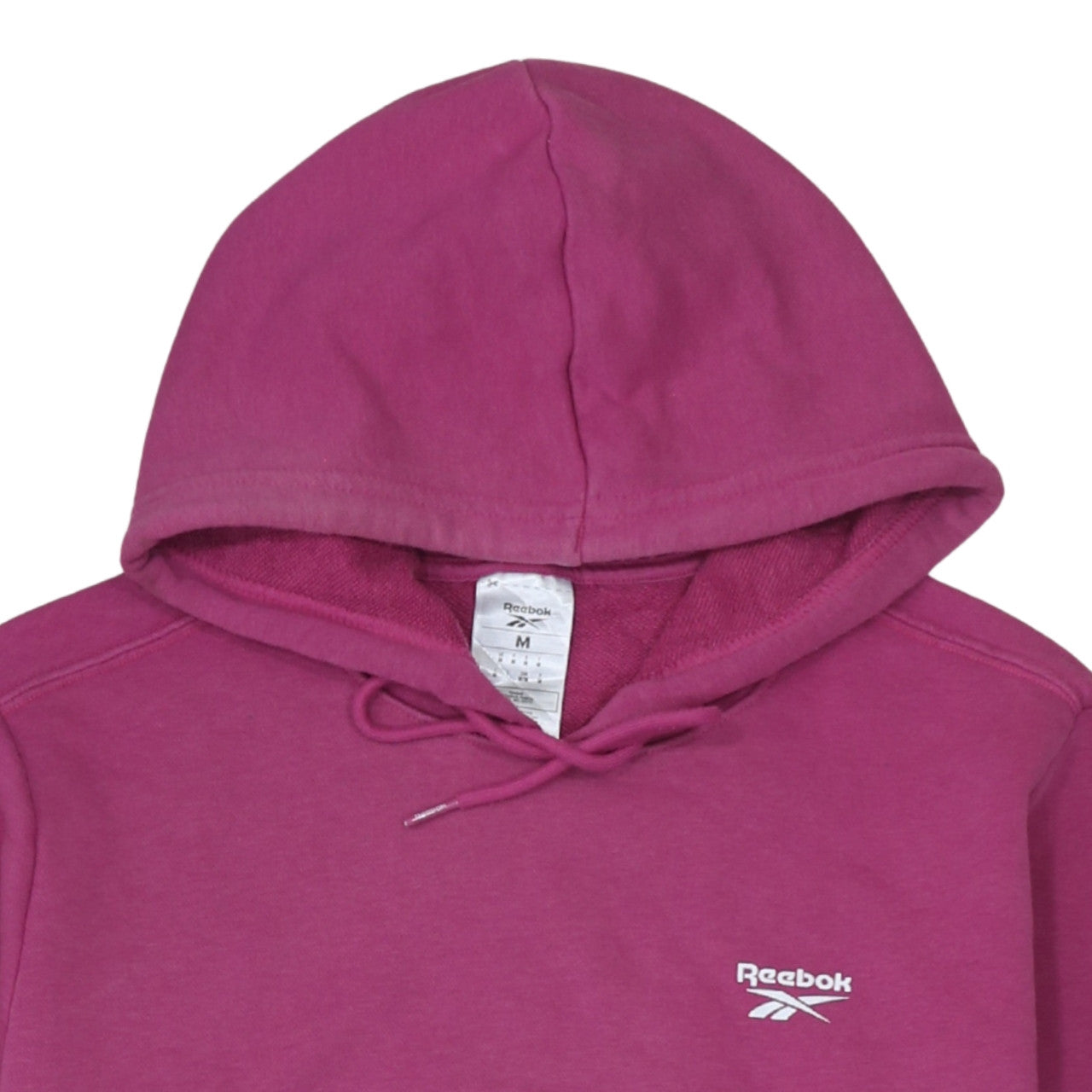 Reebok Women's Pink Pullover Hoodie - Medium Cotton Blend