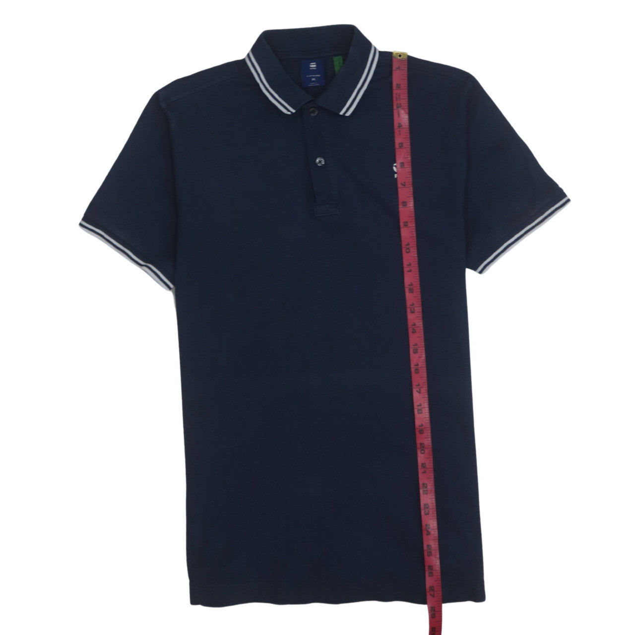 G-Star RAW Men's Blue Dunda Slim Stripe Polo Shirt Size M