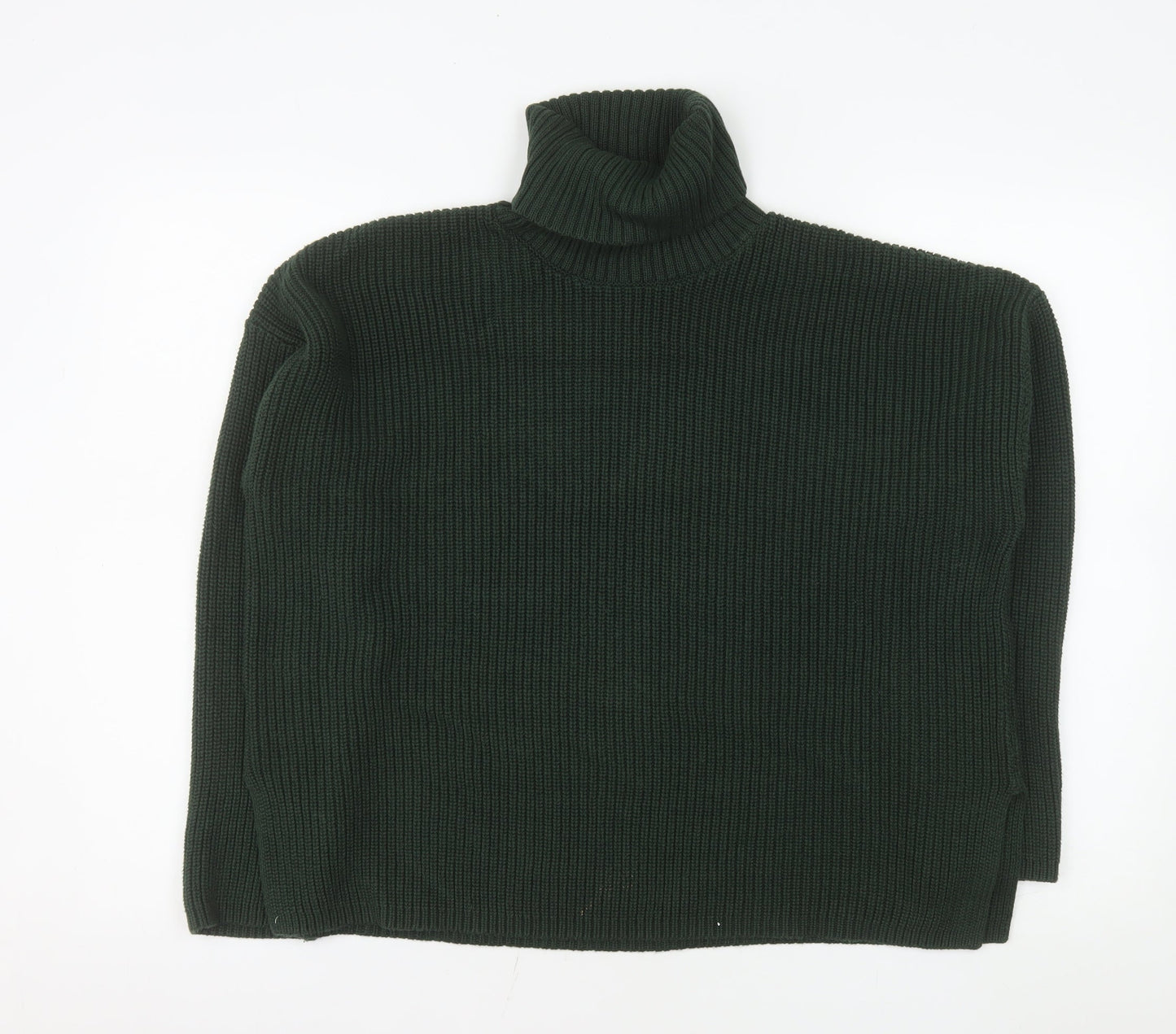 Monki Women’s Green Roll Neck Chunky Knit Relaxed Fit Jumper Size 12