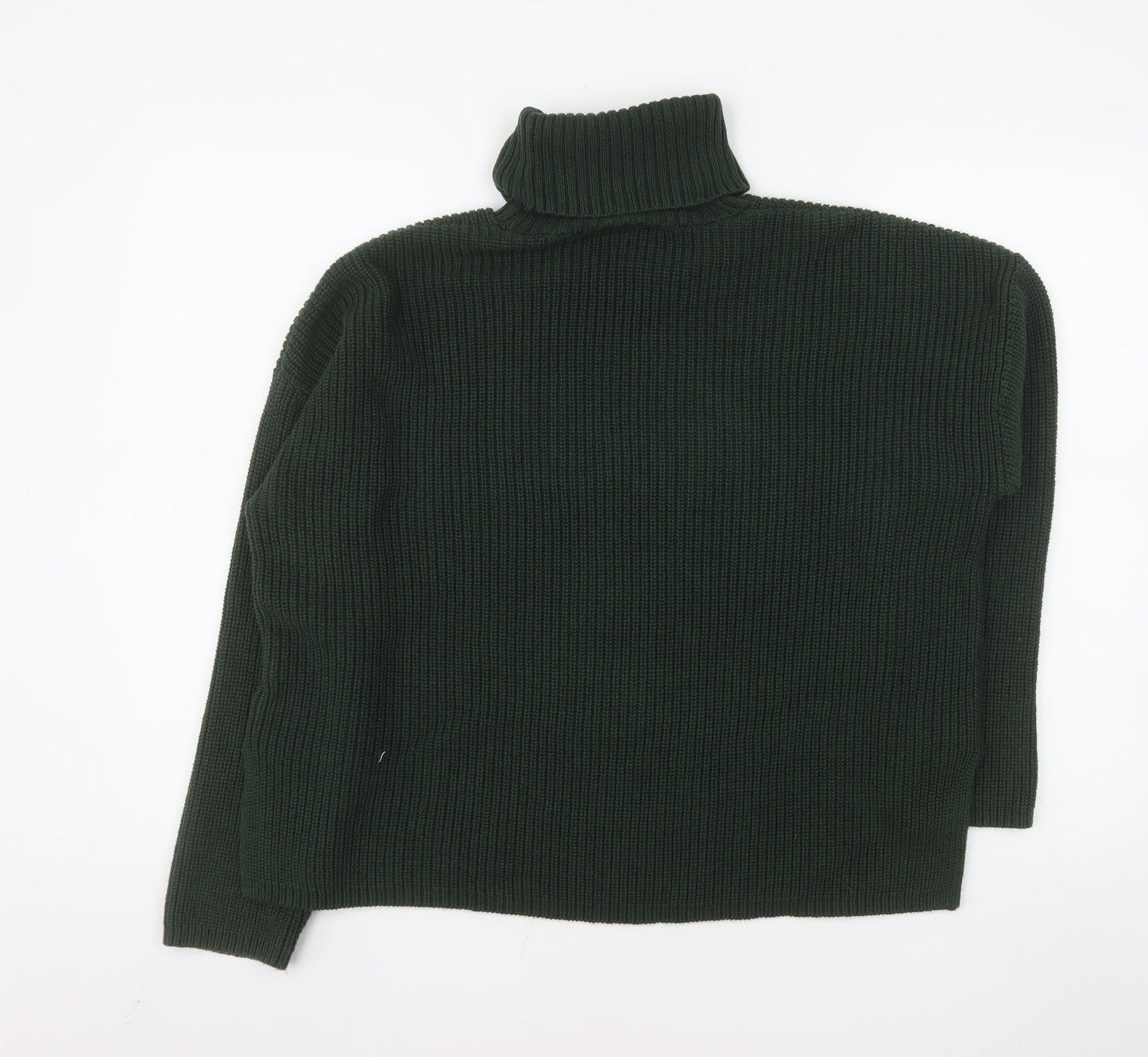 Monki Women’s Green Roll Neck Chunky Knit Relaxed Fit Jumper Size 12