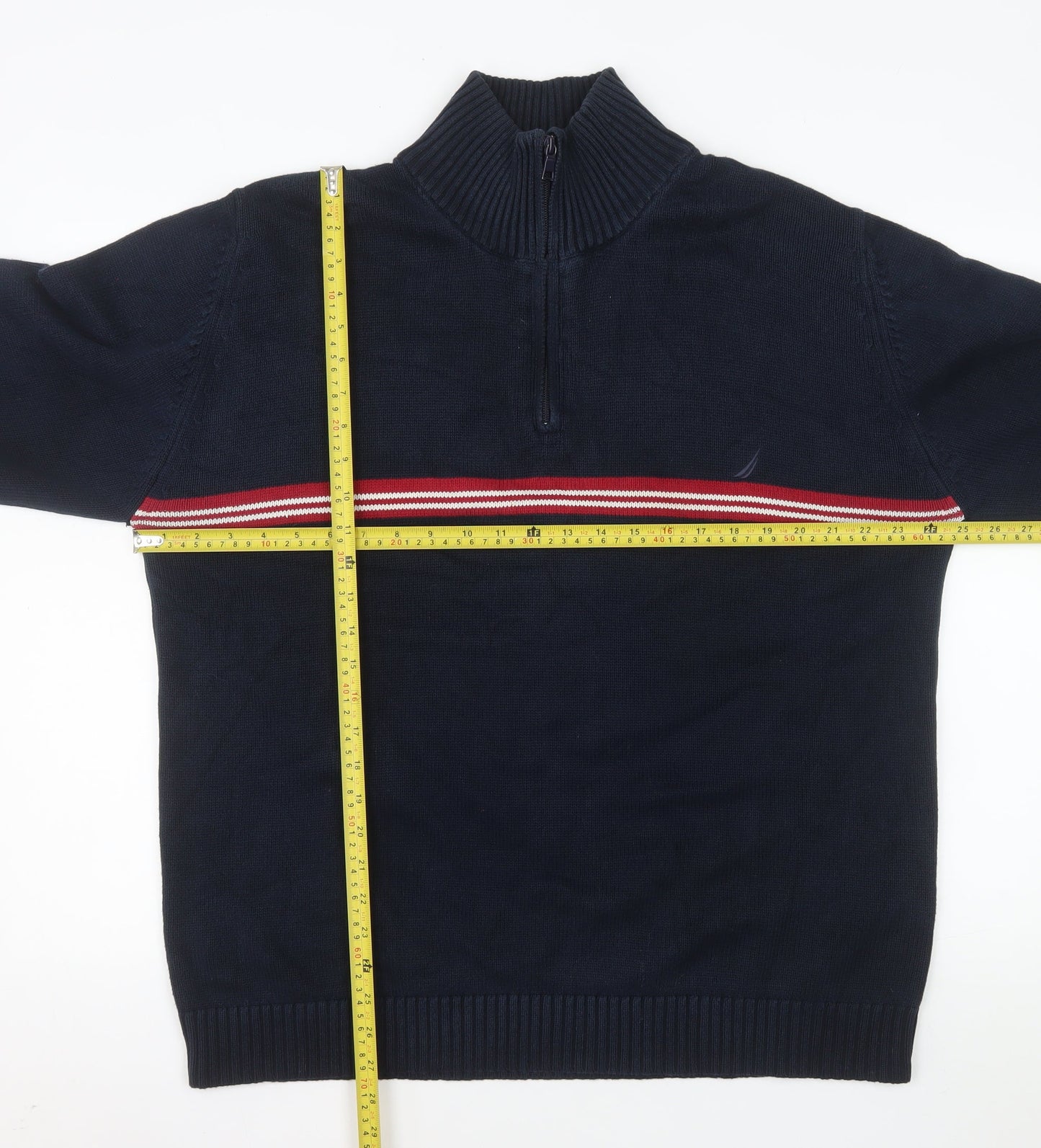 Nautica Men's Blue XL 1/2 Zip Knit Cotton Pullover Sweatshirt