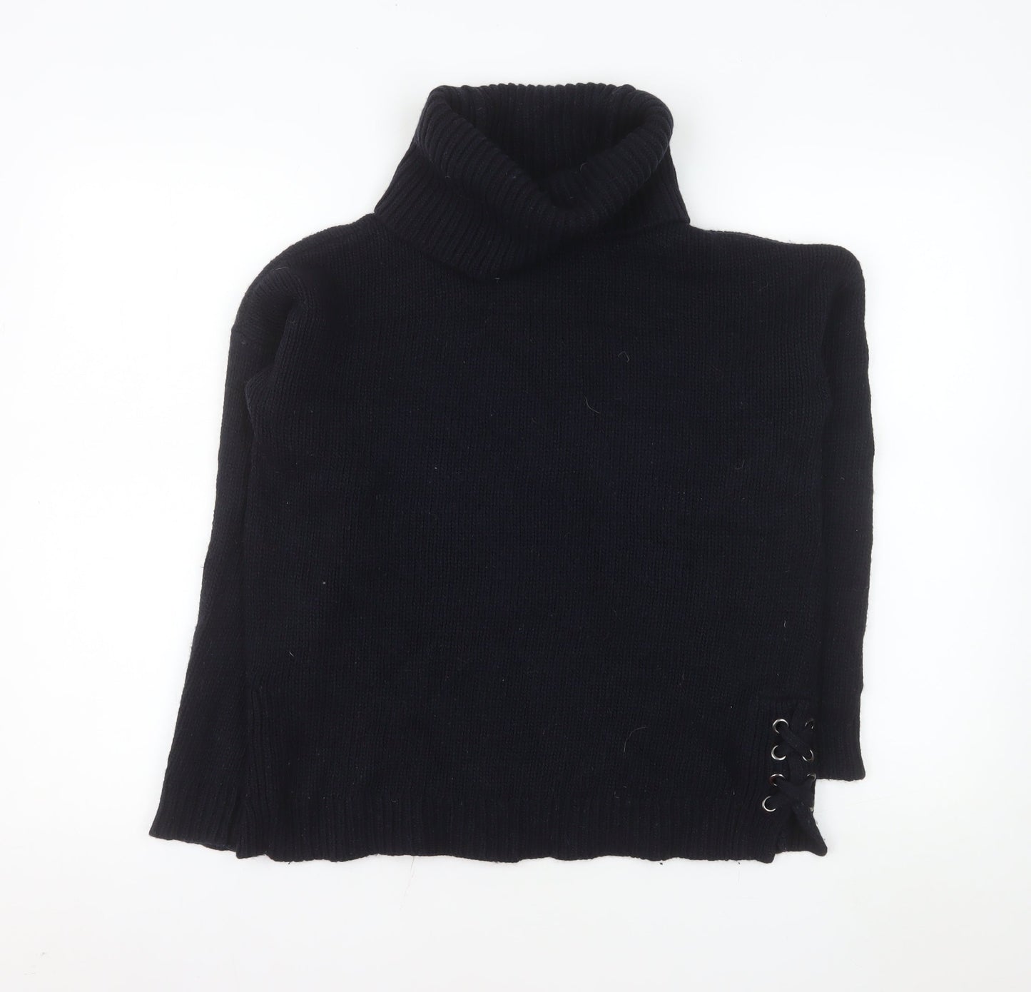 Mint Velvet Women's Black Roll Neck Wool Jumper Size 10