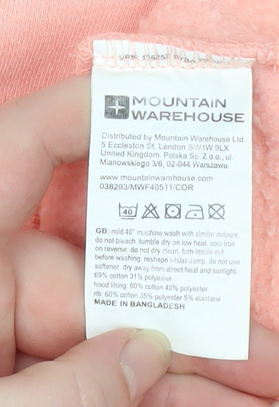 Mountain Warehouse Women's Pink Hooded Pullover Sweatshirt UK 14