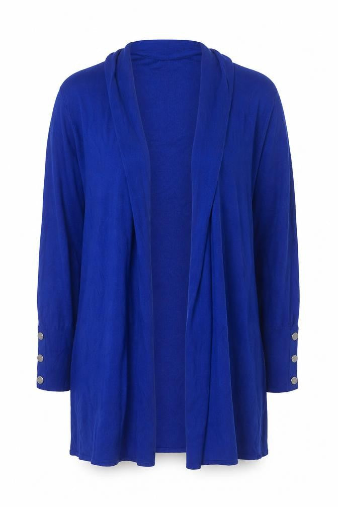 Monsoon Womens Blue Viscose Knit Long Sleeve Open Cardigan L