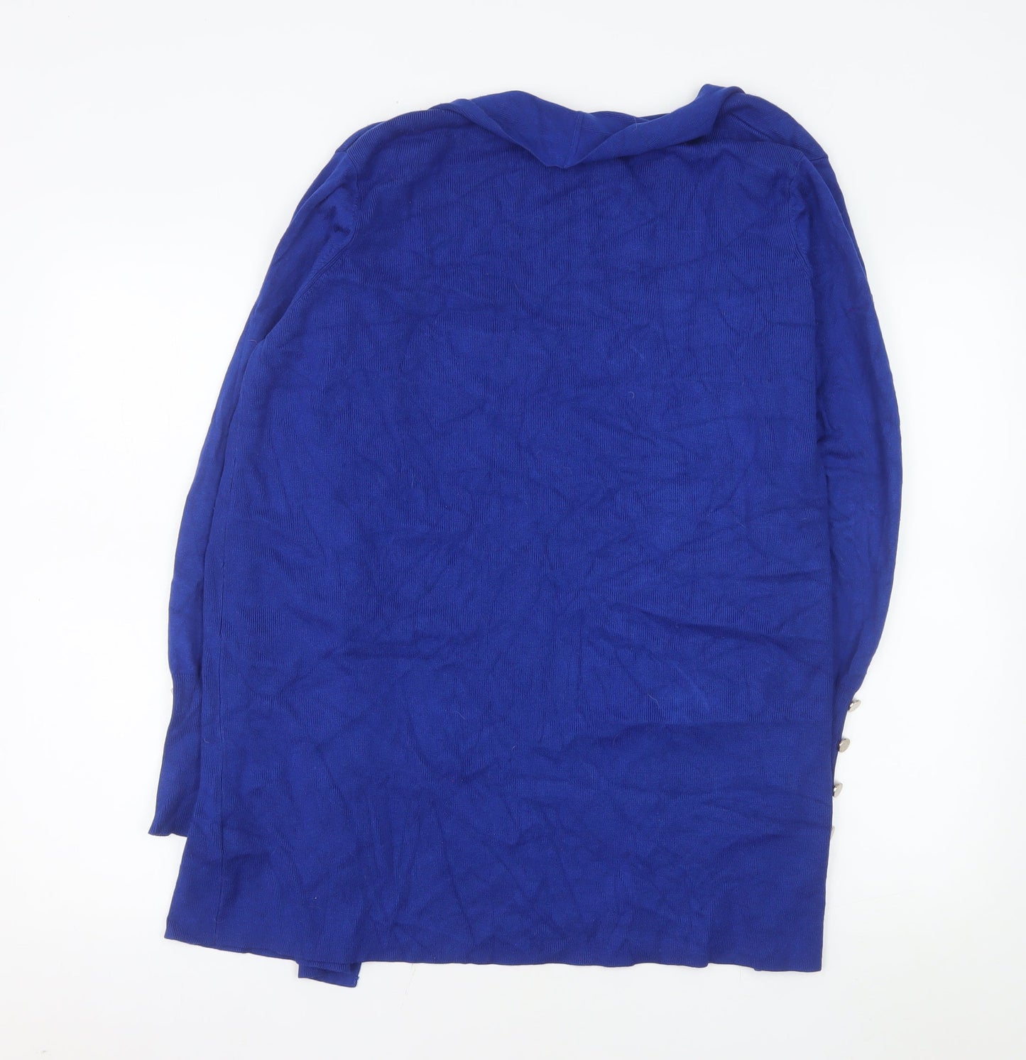 Monsoon Womens Blue Viscose Knit Long Sleeve Open Cardigan L