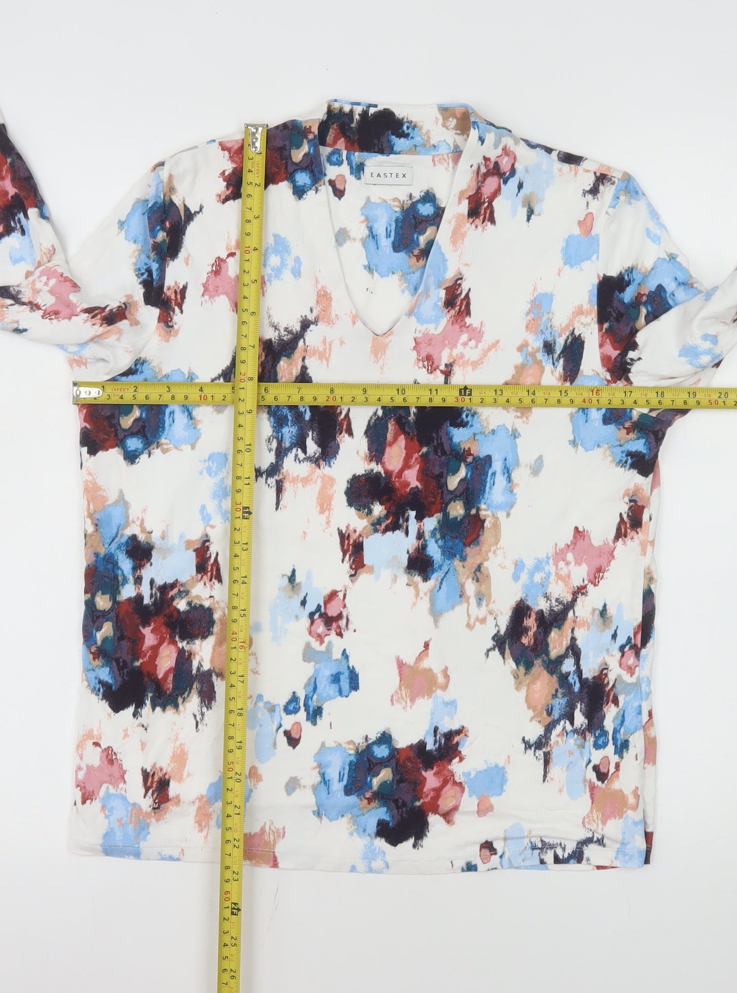 Eastex Womens Multicoloured Floral V-Neck Tunic Blouse Size 12