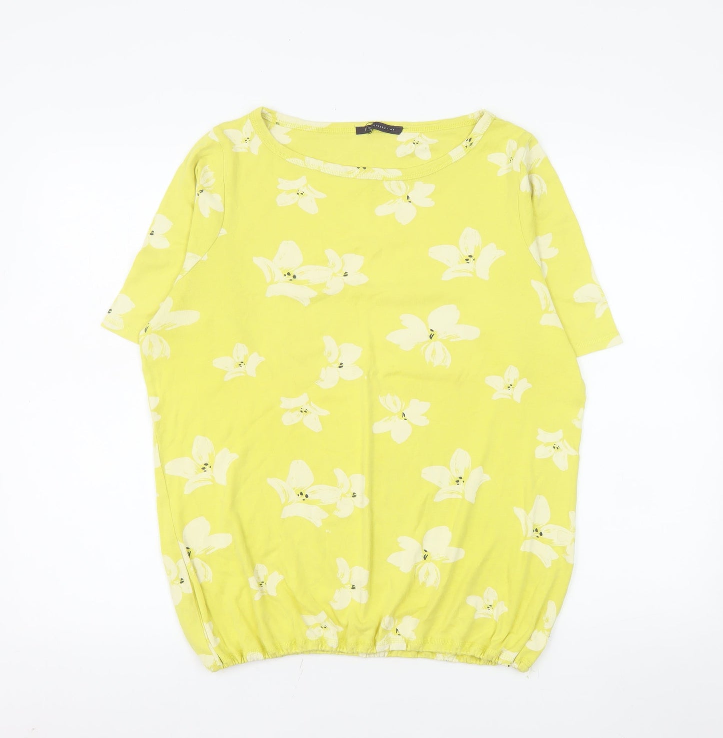 Marks and Spencer Women's Green Floral Cotton T-Shirt Size 22