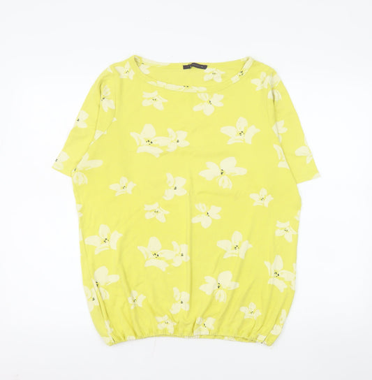 Marks and Spencer Women's Green Floral Cotton T-Shirt Size 22