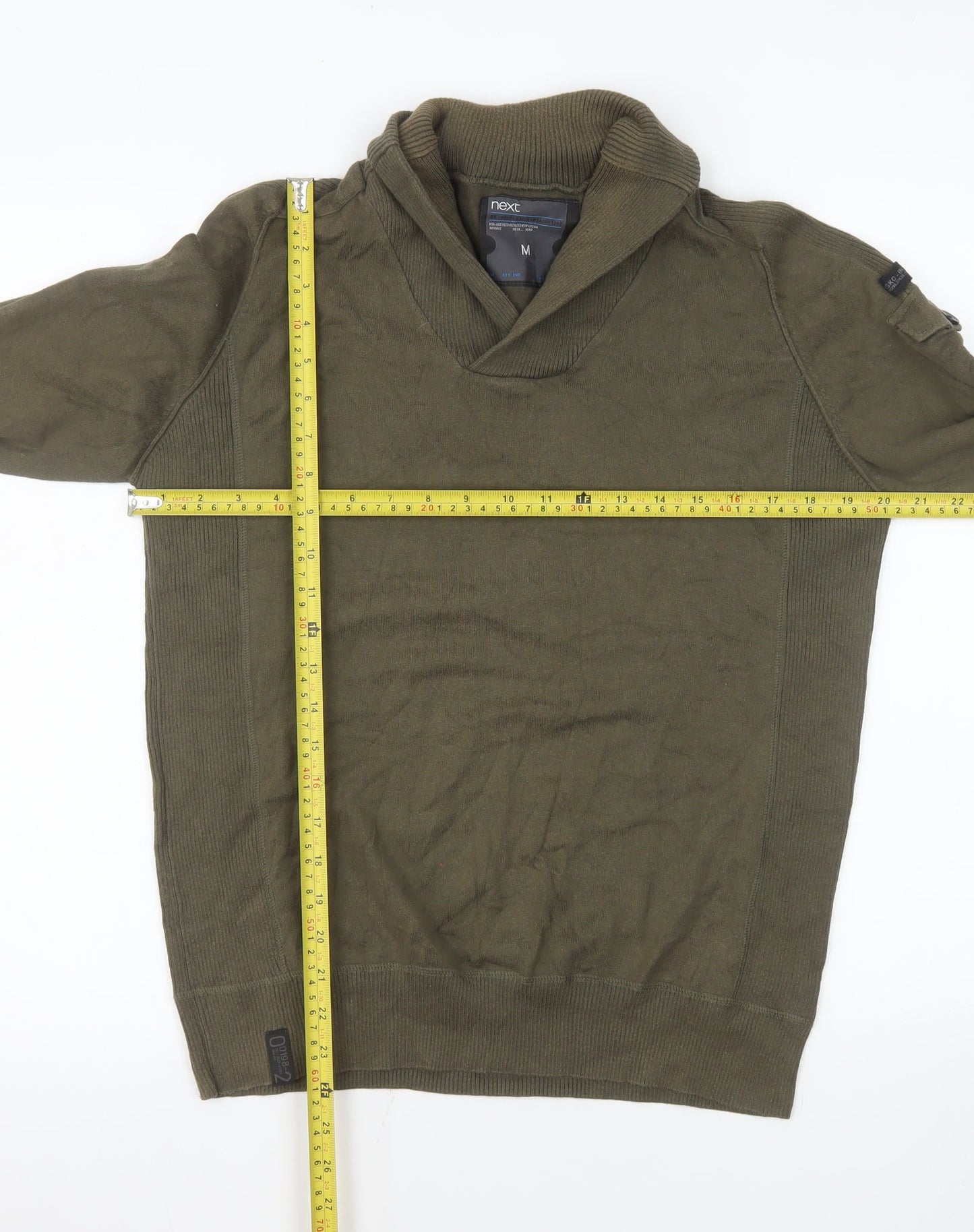 Next Men's Green Roll Neck Cotton Blend Pullover Jumper Size M