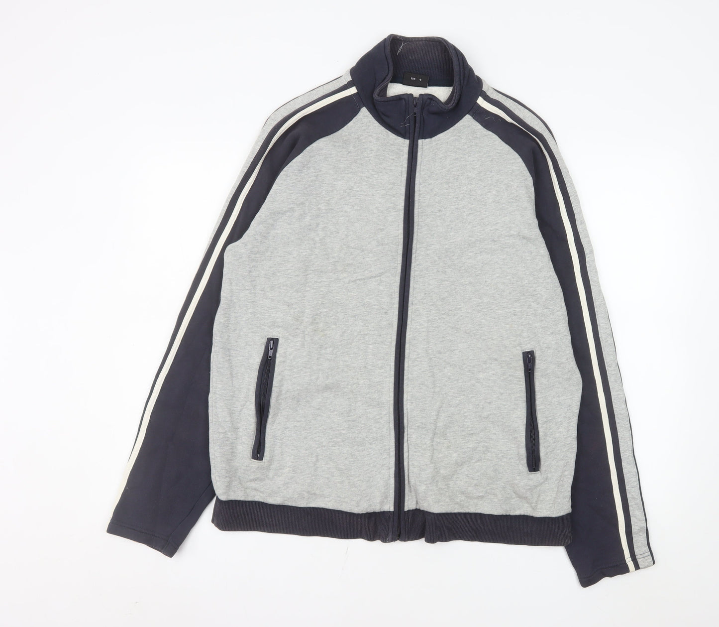 Next Men's Grey Cotton Full Zip Jacket Size L Casual Sportswear