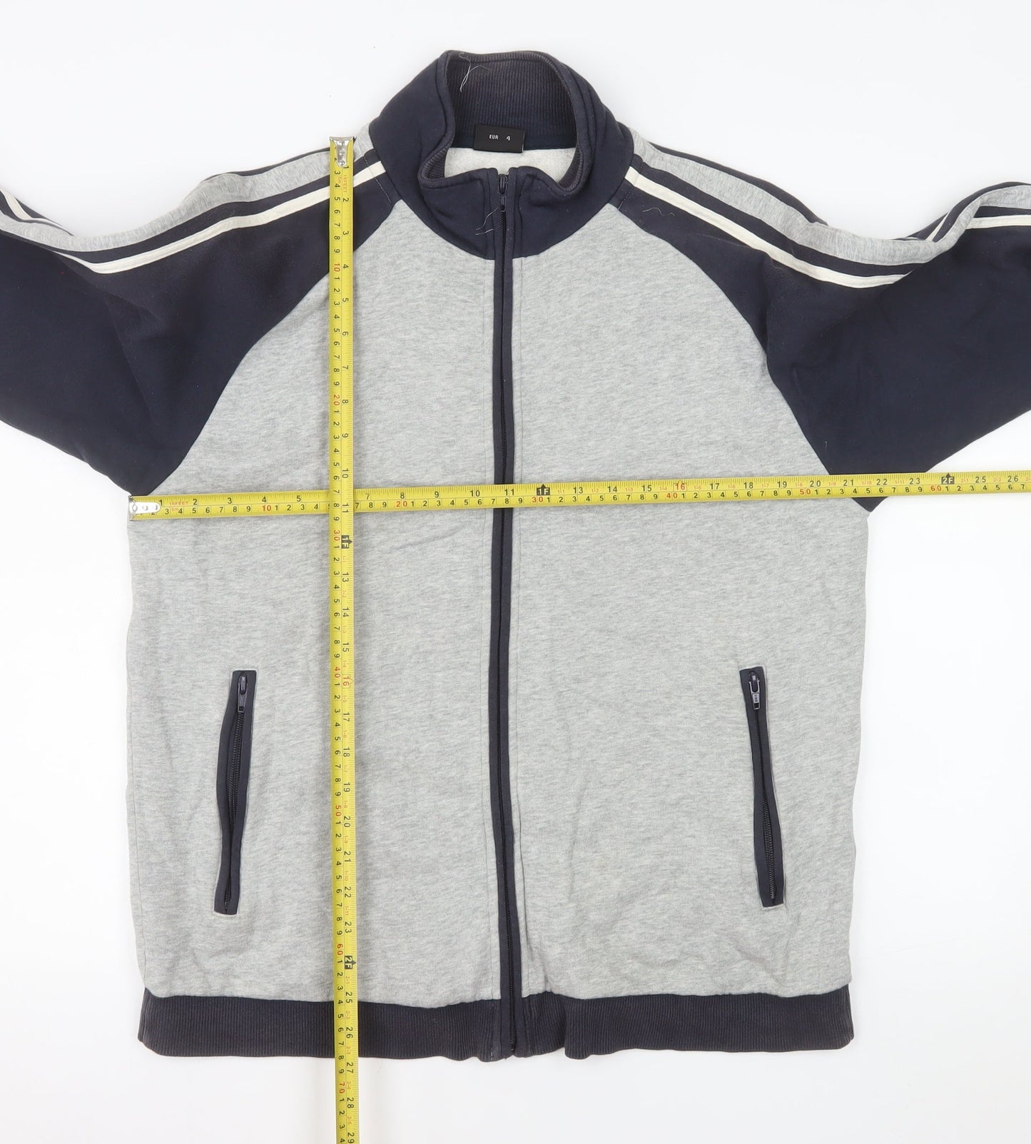 Next Men's Grey Cotton Full Zip Jacket Size L Casual Sportswear