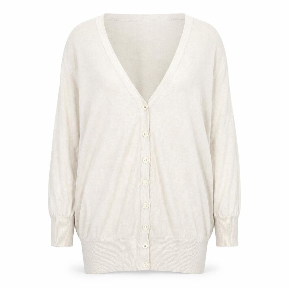 RJR.John Rocha Women’s Ivory Cotton Long Sleeve Cardigan Size 12